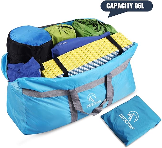 REDCAMP Foldable Travel Bag, Large Sports Bag, 75L/96L/100L, Lightweight Waterproof Tote Bag