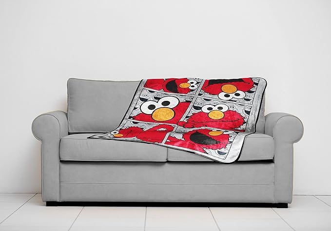 Jay Franco Sesame Street Hip Elmo Throw Blanket - Measures 40 x 50 inches, Kids Bedding - Fade Resistant Super Soft Fleece