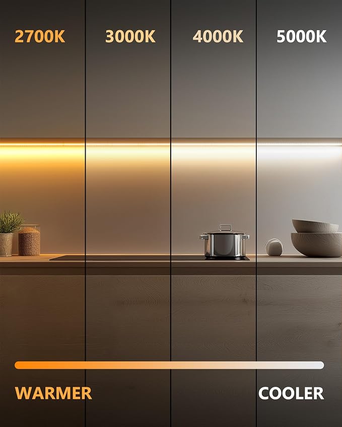 HitLights COB LED Strip Lights Kit Warm White 3000K with Remote, 16.4ft 12V | UL Listed, Dimmable Tape Light with Power Supply, 2640 LEDs, 426 lm/ft, CRI 90+, Rope Lighting for Bedroom Kitchen Cabinet
