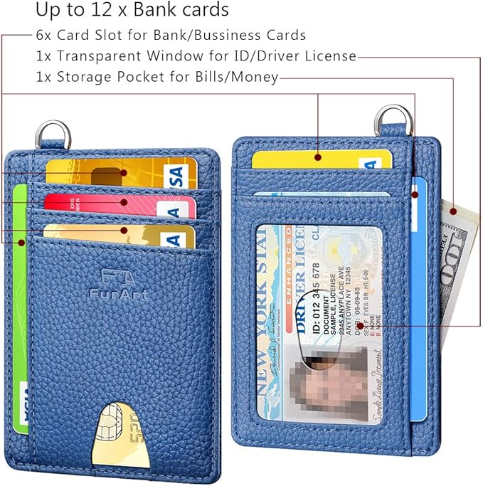 FurArt Slim Minimalist Wallet, Front Pocket Wallets, RFID Blocking, Credit Card Holder for Men