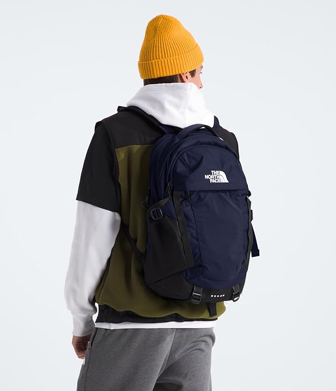 The North Face Recon Everyday Laptop Backpack - Daypack, Water Repellent, Laptop Sleeve, 2 Water Bottle Pockets, TNF Navy/TNF Black-NPF, One Size