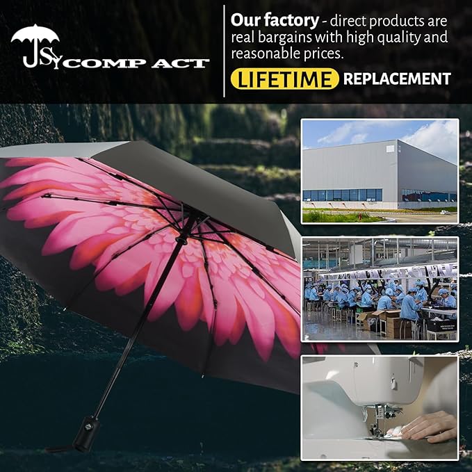 SY COMPACT Travel Umbrella Windproof Automatic Umbrellas Small Compact UV Sun Protection Factory Outlet Umbrella