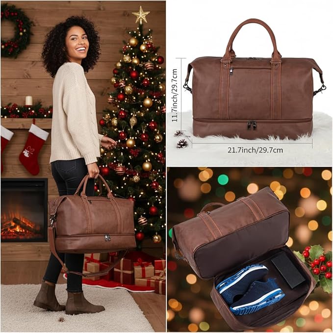 Weekender Overnight Bag Carry On Bag Travel Bag with Shoe Pouch