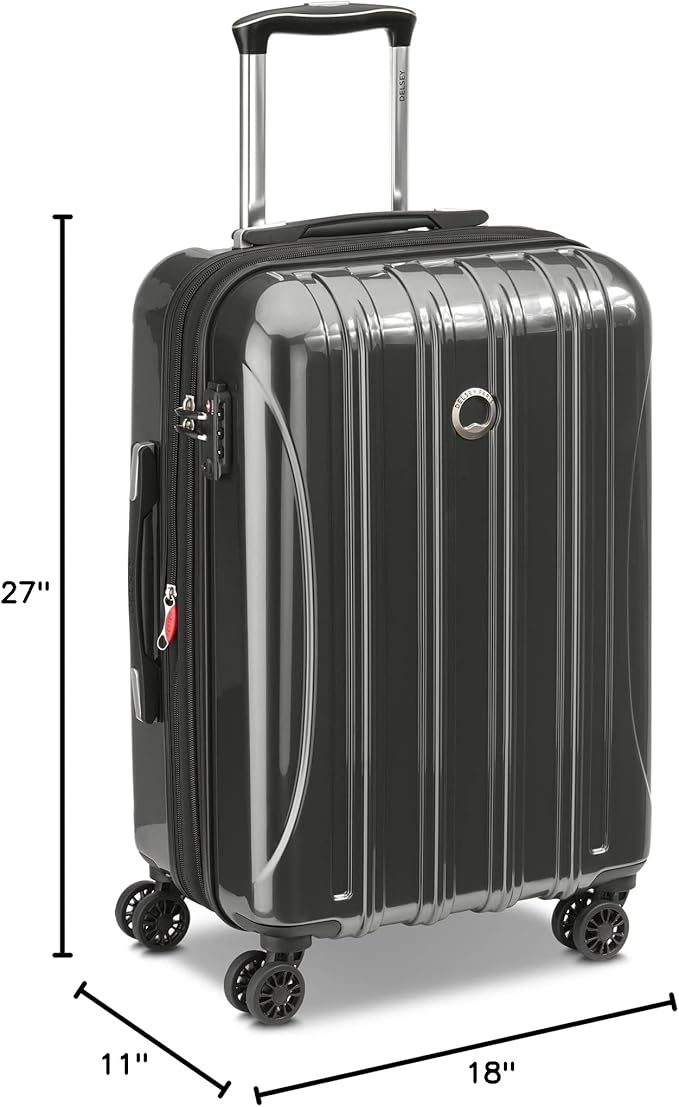 DELSEY PARIS Helium Aero Hardside Expandable Luggage with Spinner Wheels, Brushed Charcoal, 2-Piece Set (21/24)