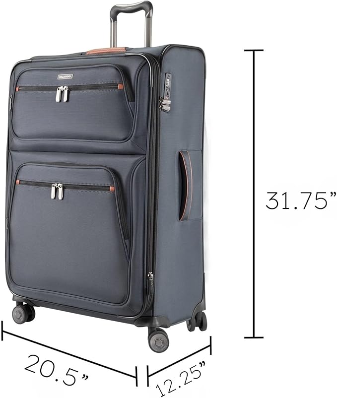 Ricardo Beverly Hills Montecito 3.0 Softside Luggage Collection – Expandable Suitcases with Wheels and TSA Lock, 29" Large Check-In, Graphite