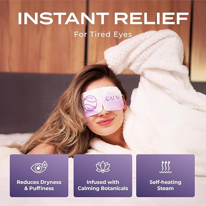 Body Restore Heated Eye Mask 5 Pack – Easter Basket Stuffers, Easter Birthday Gifts for Women & Men, Steam Warm Compress for Dry Eyes, Stye Eye Treatment, Eye Patch – Lavender