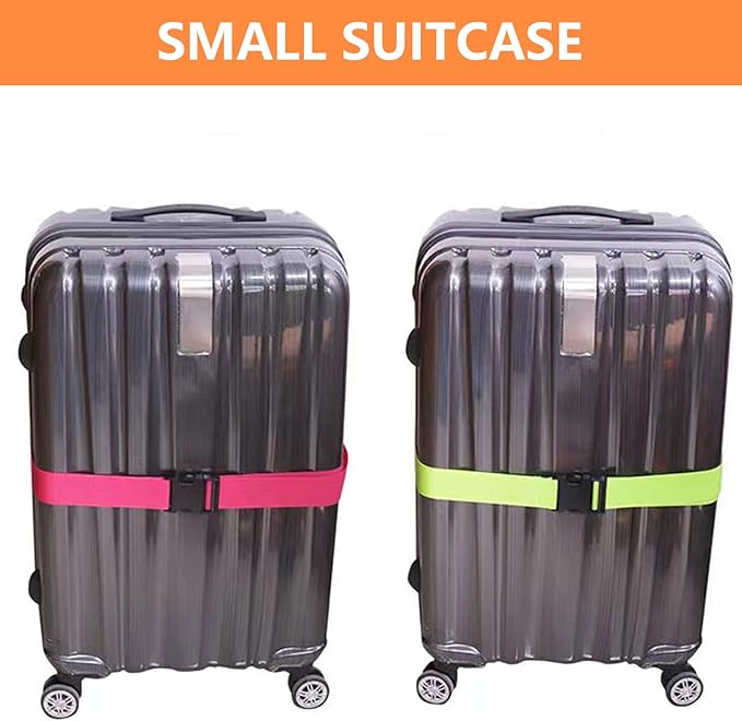 4 Pcs TSA Approved Luggage Straps Set - Secure Suitcase Tags & Belts, Identify Your Bags Easily,Adjustable Suitcase Straps for Travel (4 Colors)