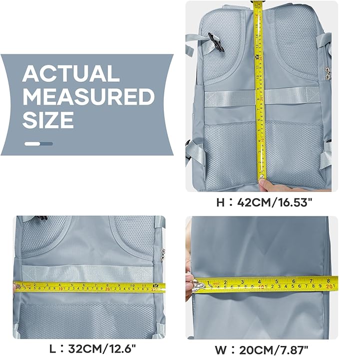 coowoz Travel Backpack For Women Men,Carry On Backpack,Hiking Backpack Waterproof Outdoor Sports Rucksack Casual Daypack travel essentials(Gray Blue)
