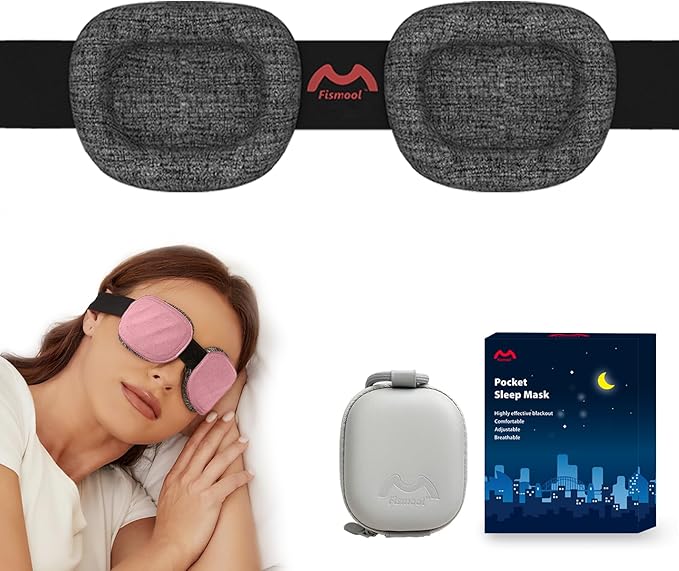 Sleep Eye Mask for Men Women, 3D Zero Intraocular Pressure Design,100% Light Blocking Sleeping,Suitable for Sleeping Mask, Exquisite Travel Storage Box(Pink)