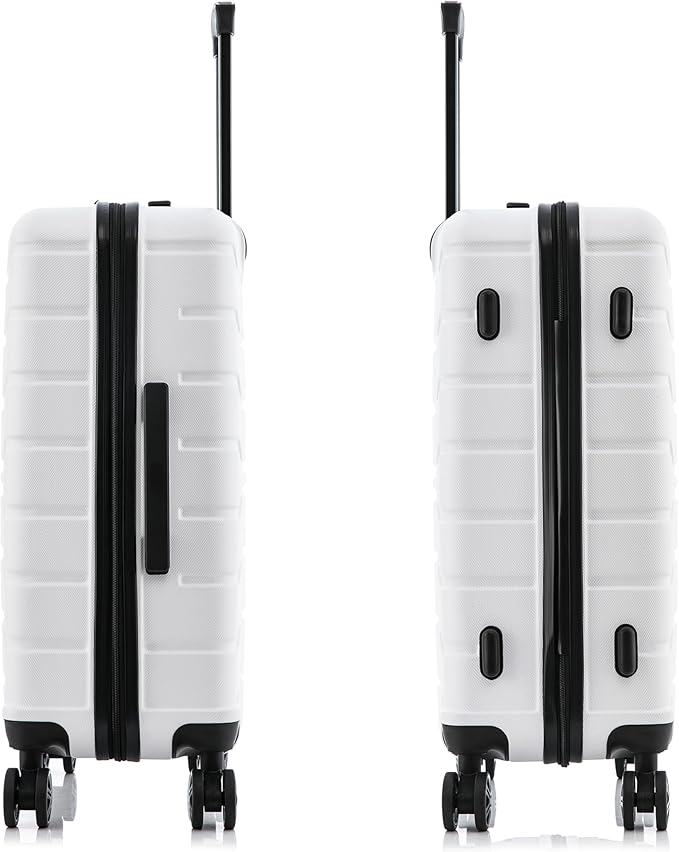 InUSA TREND Luggage with Spinner Wheels | Durable lightweight Hardside Suitcase, Travel bag with Handle and Trolley, 24-Inch Medium Checked luggage | White