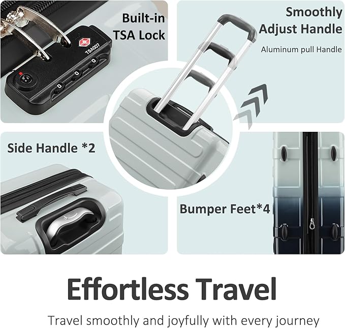 Carry on 20inch Luggage with Spinner Wheels, Lightweight PC+ABS Hard Shell Suitcases, Expandbale Storage & TSA Aprovel Lock