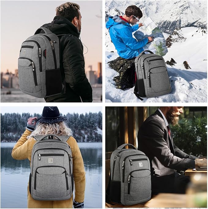 Volher Laptop Backpack,Business Travel Anti Theft Slim Durable Laptops Backpack,Water Resistant College Computer Bag for Women & Men Fits 15.6 Inch Laptop and Notebook - Grey