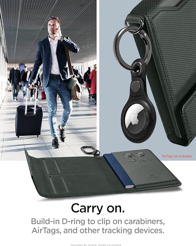 Spigen Life for Passport Card Cover Holder with RFID Blocking Technology Wallet Travel Documents Organizer Protector Accessories, SIM Card Pin Included