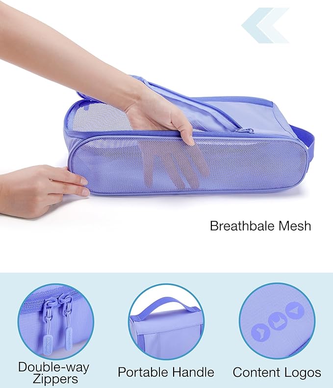 BAGSMART Keep Shape Packing Cubes for Travel, 6 Set Travel Cubes for Packing, Lightweight Suitcase Organizer Bags Set for Travel Essentials