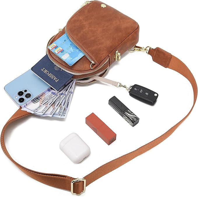 INICAT RFID Blocking Sling Bag, Anti Theft Crossbody Bag for Women, Travel Fanny Pack Style Purse, Vegan Leather