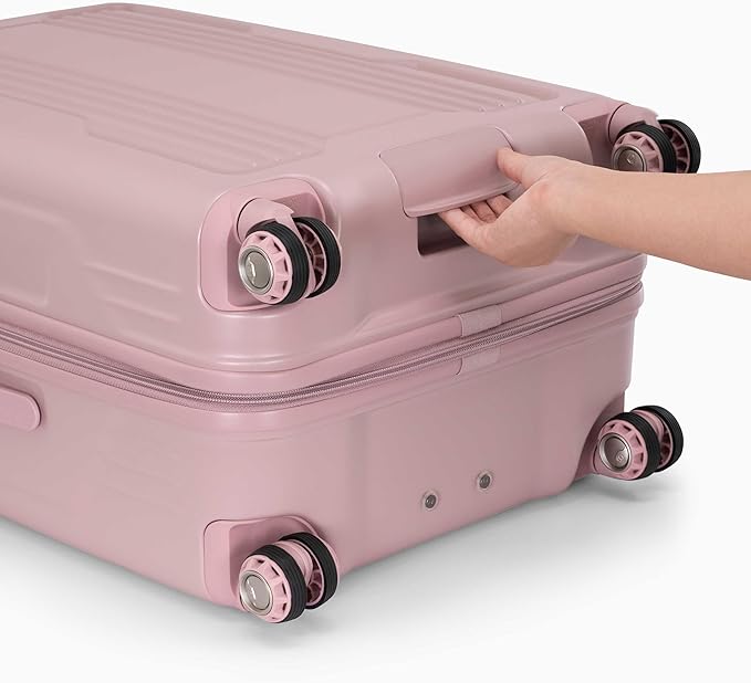 Traveler's Choice Ultimax II Polycarbonate Hardside Luggage with Spinner Wheels, Pink, 25-Inch Medium Luggage