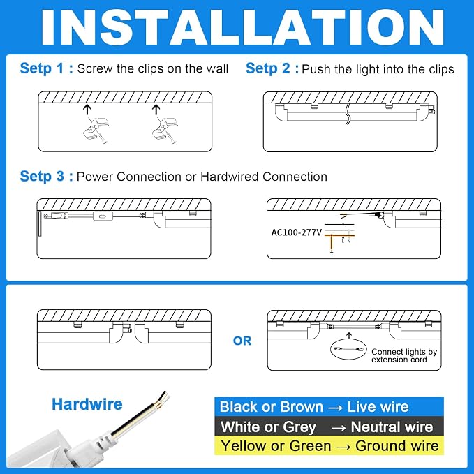 SHOPLED LED Shop Light 3FT, 34W 4760LM 6000K Cool White, V-Shape Linkable | T8 Integrated 3 Foot Tube Lights, LED Cabinet Lights for Workbench, Workshop, Basement, ETL Listed, ETL Listed, 4-Pack