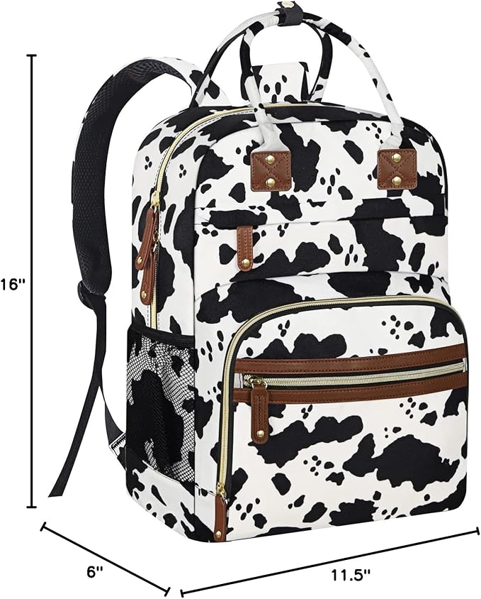 Tenot Large Capacity Baby Diaper Bag Backpack with Insulated Pockets, Waterproof, Stylish Cow Print Design, Suitable for Boys and Girls