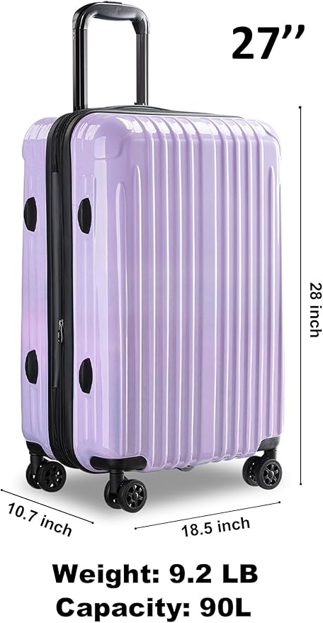 27 inch Luggage - Airline Approved Suitcases with Spinner Wheels, Built-In TSA Lock,Hard Shell Expandable Suitcases