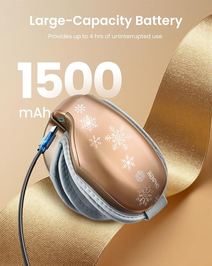 RENPHO Eye Massager with Heat, Mothers Day Birthday Gifts for Mom Women Men Her, Eye Mask for Migraine,Sleep Mask for Dry Eyes Relax, Reduce Strain for Men Dad Eyeris 1