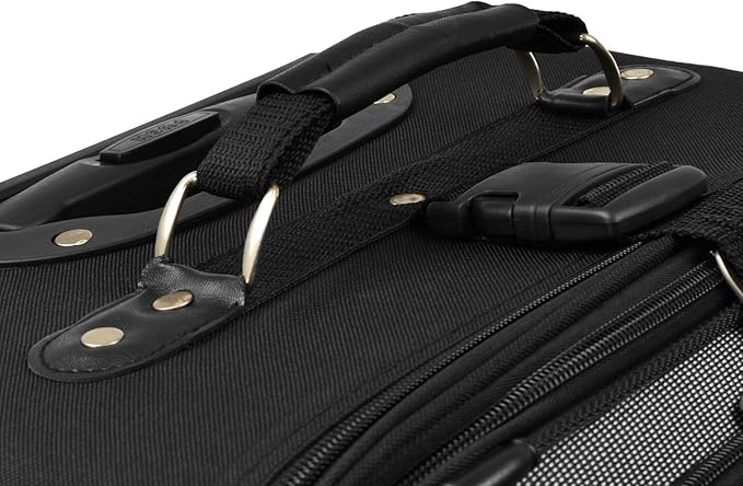 U.S. Traveler New Yorker Lightweight Expandable Rolling Luggage, Black, 3-Piece Set