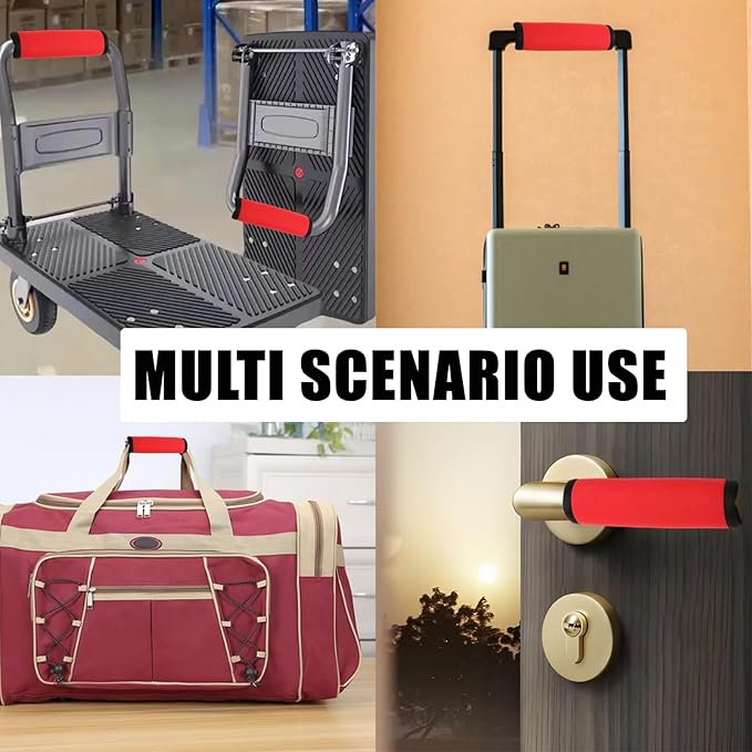2pcs Red Luggage Handle Wraps for Suitcase- Soft Suitcase Handle Covers for Travel Accessories( Bright Color for Suitcase Tags Identifiers)