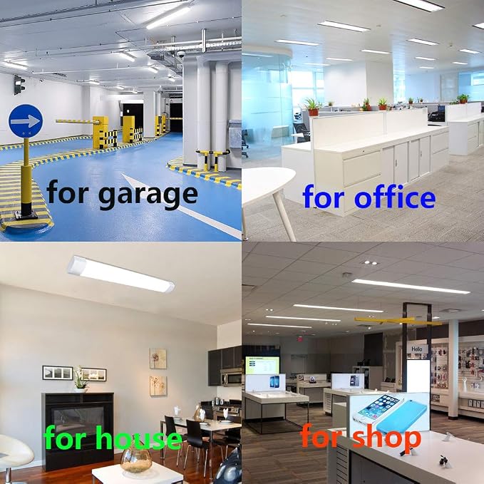Sararoom 10Pcs 3FT LED Shop Light Fixture 30W LED Tube Light, 3600lm, 6500K Cold White, 90cm 35.4inch LED Garage Closet Light Ceiling Light for Office Home Basement, No Plug, No Ground Wire