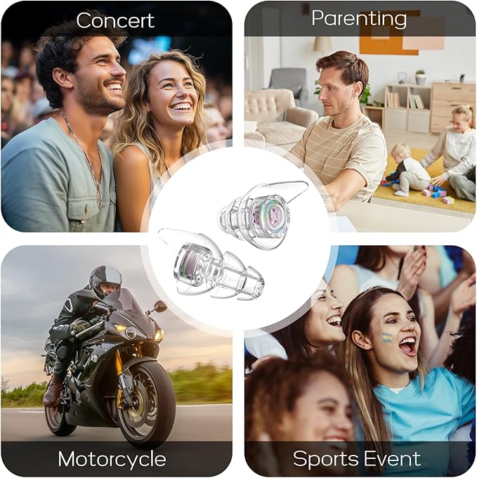 Hearprotek Hi-Fi Spirit Concert Ear Plugs, High Fidelity Silicone Music Earplugs for Concerts, Noise Reduction, Hearing Protection, Motorcycle, Musicians, Rave, Dj, Tinnitus Relief (Medium Size)