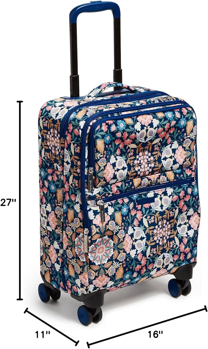Vera Bradley Women's Softside Rolling Suitcase Luggage, Enchanted Mandala Blue, 27" Check In