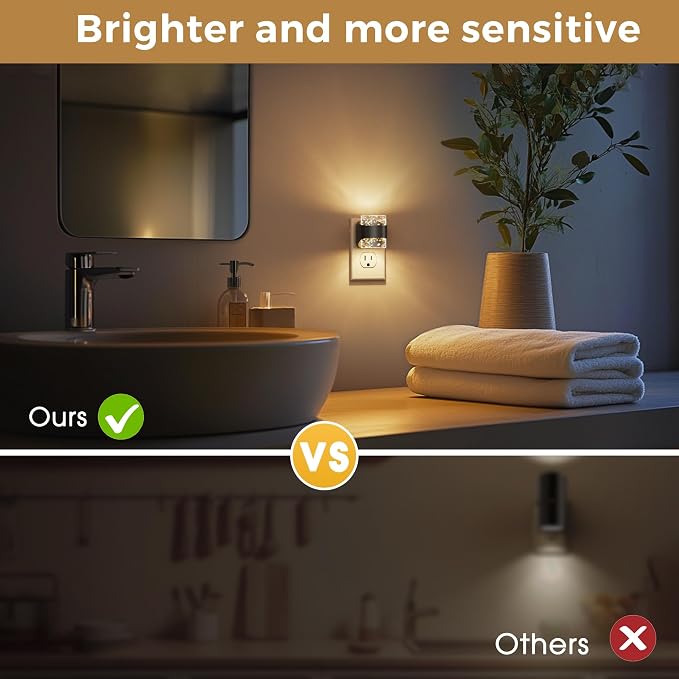 L LOHAS LED Night Light, RGB Bubble Night Lights Plug into Wall | 10-Color Change Night Light, Dimmable Nightlights with Dusk to Dawn Sensor for Rooms Bathroom Hallway