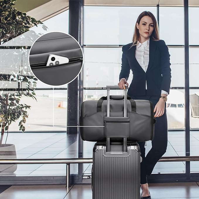 Garment Bags for Travel,45L Carry on Convertible Garment Duffle bag for Men Women - 3 in 1 Hanging Suit Travel Bag with Shoulder Strap