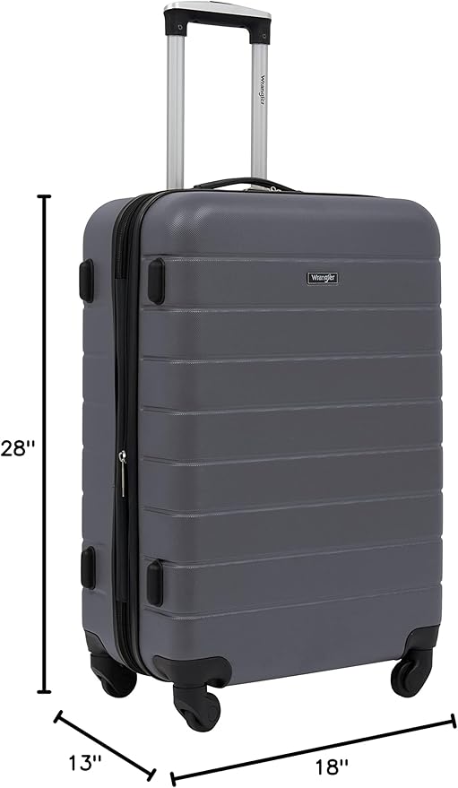 Wrangler Smart Spinner Hardside Luggage, 3 Piece Set, Quiet Shade