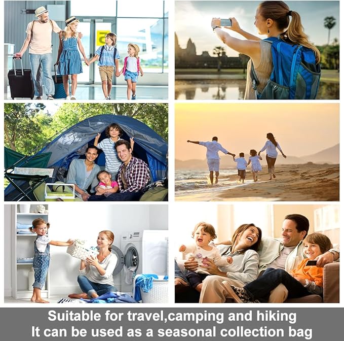 Compression Bags - Travel Essentials - 12 Pack Space Saver Bags - No Vacuum Pump Or Air Extractor is Needed - Storage Accessorie and Home Packing Organizers (transparent)