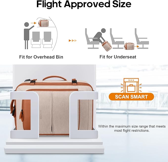 Bagsure Travel Backpack Carry On Backpack 42L Flight Approved, Expandable Laptop Backpack with Packing Cubes & Shoe Pocket, Water Resistant Luggage Backpack for Men Women, Large Backpack 20 * 14 * 7"