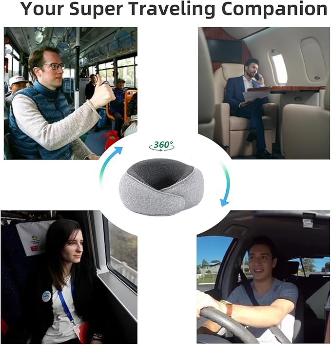 Neck Pillow for Traveling,Premium Memory Foam Travel Pillow, Removable Washable Neck Pillow Cover, Suitable for Airplanes,Offices and Cars