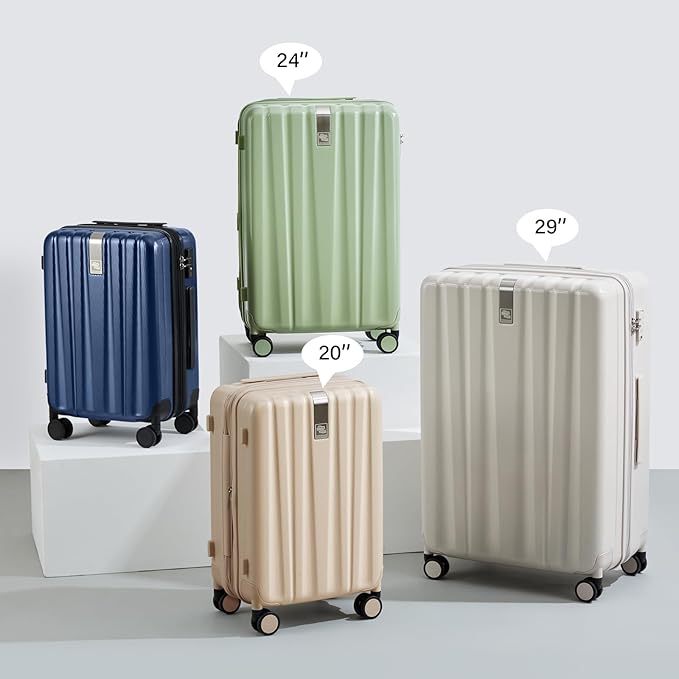 Hanke 29 Inch Expandable Checked Luggage Lightweight PC Hard Shell Luggage Suitcases with Wheels Travel Luggage Rolling Large Suitcase Travel Luggage Bag for Study Abroad.(Dark Blue)
