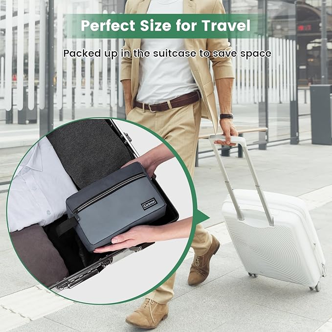 Travel Toiletry Bag - Small Toiletry Bag for Men Skincare Bag for Toiletries Accessories Gifts - Grey