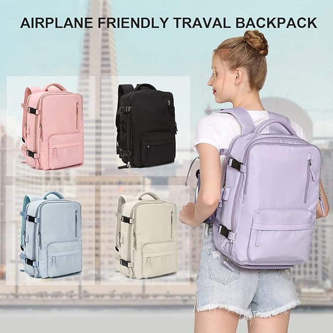 WONHOX Large Travel Backpack Carry on Flight Approved Laptop Work Business Backpack for Women Men Mochila de Viaje