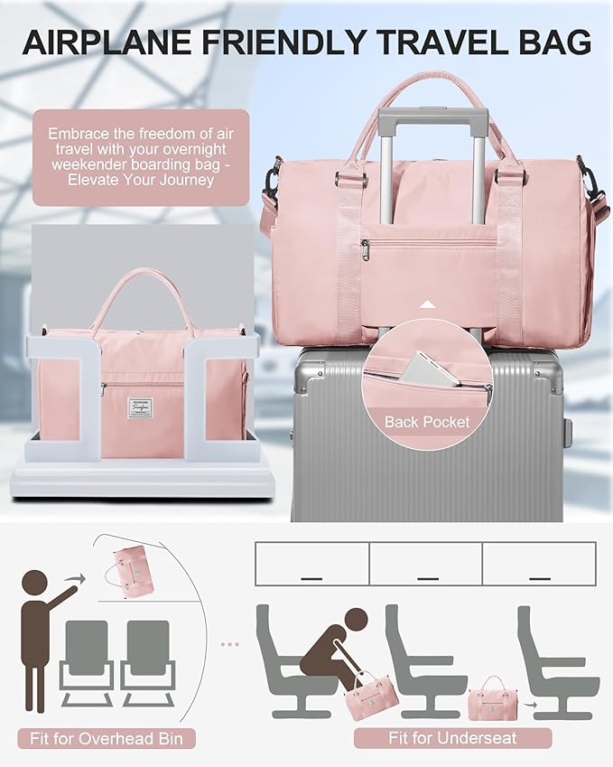 Gym Bag Womens,Travel Duffel Carry on Bag Sport Tote Bag Weekend Overnight Bag