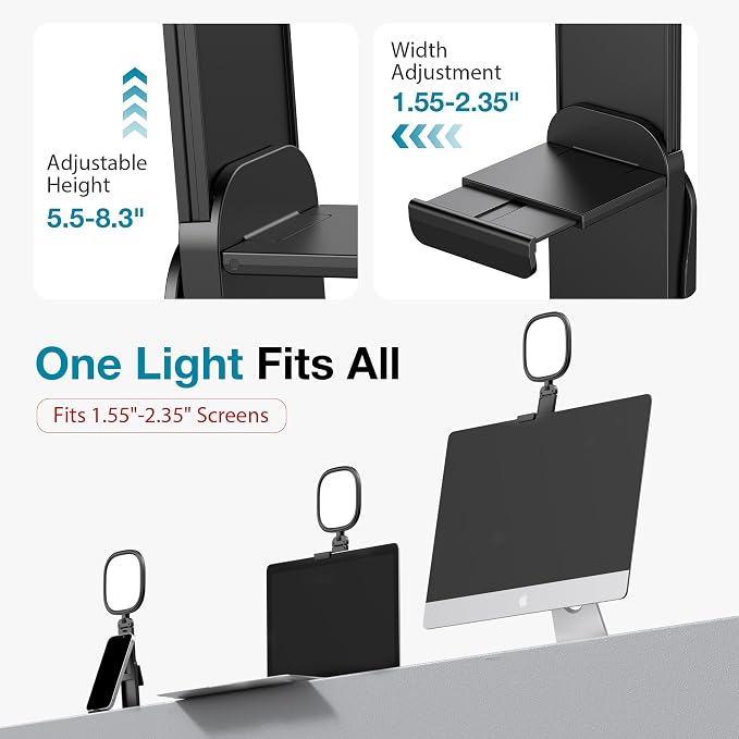 InnoGear Ring Light with Stand for Desk Computer Selfie 120 LED 50 Modes | LED Lights for Video Conference, Clip On, Portable, 5 Color Modes, Adjustable, Monitor, Laptop, Easy to Attach, Recording