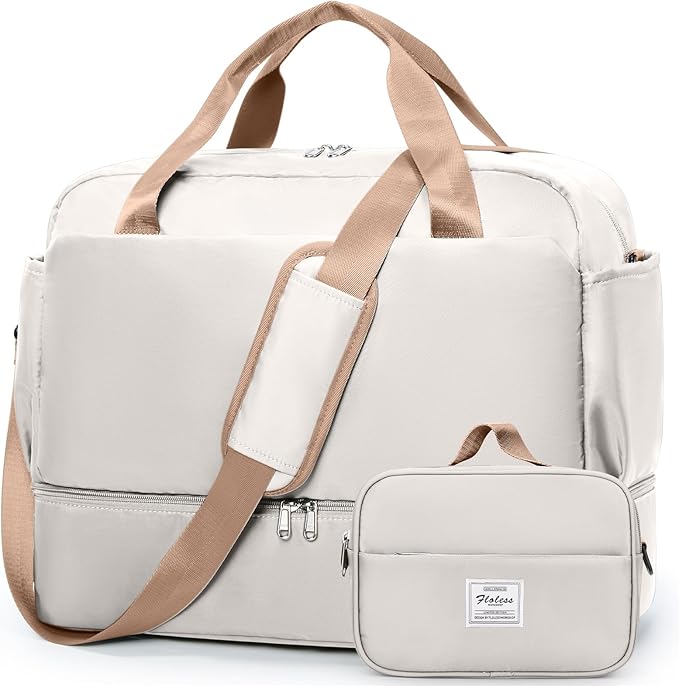 Travel Duffel Bags for Women, Carry-on Overnight Weekender Bag with Wet Pocket & Toiletry Bag, For Spirit Airlines 18x14x8 Personal Item Bag