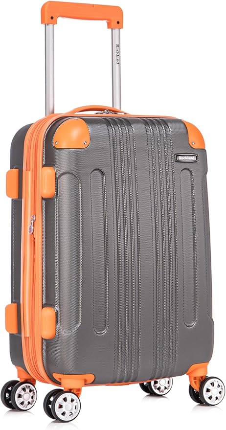 Rockland London Hardside Spinner Wheel Luggage Set, Charcoal, Carry-On 20-Inch and Tote 14-Inch (F1902-CHARCOAL)