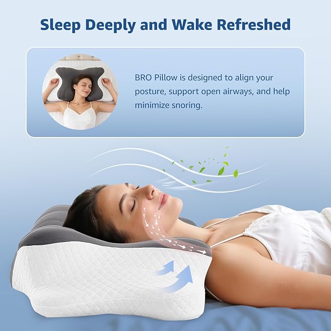 Cervical Pillow for Neck Support: Contour Memory Foam Pillow for Side Back Stomach Sleepers - Ergonomic Neck Pillow with 2 Heights & Widened Armrest Design