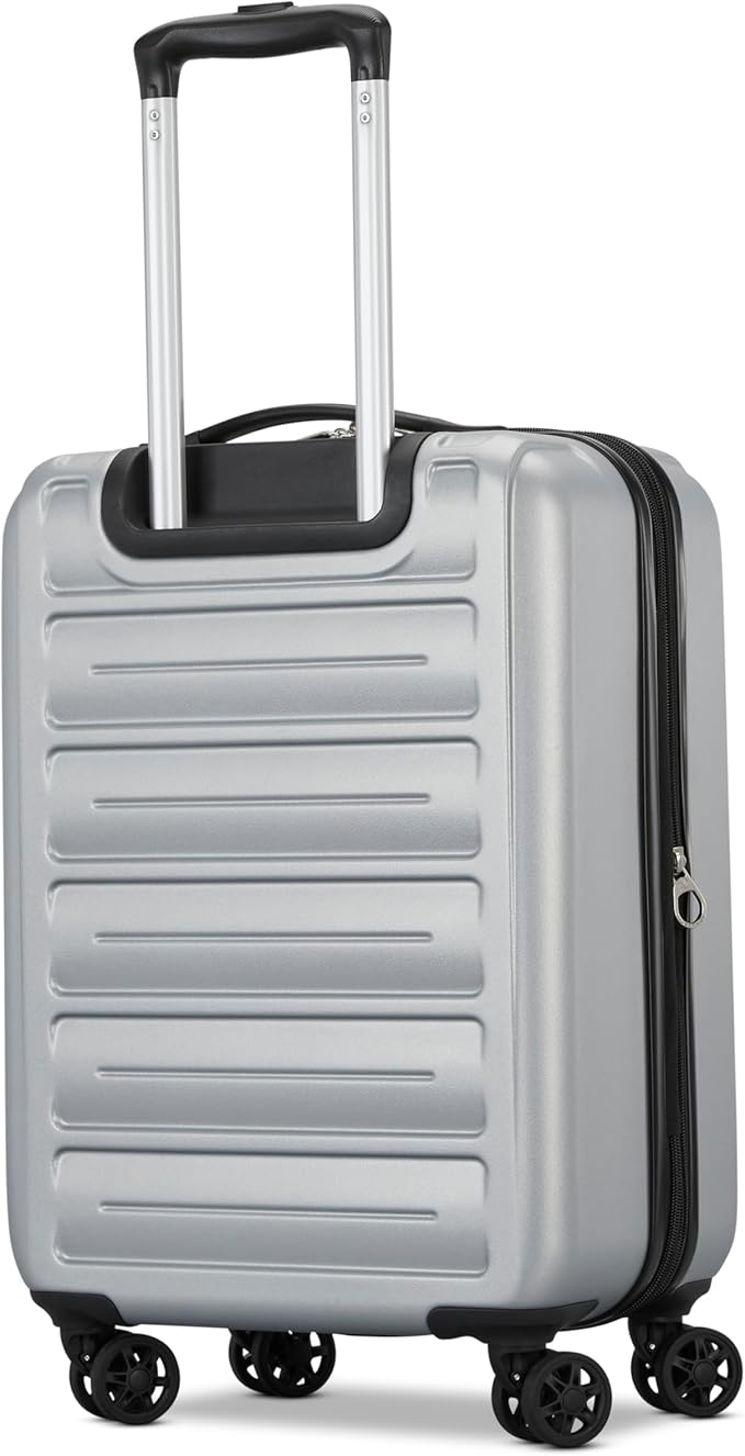 American Tourister Westridge Hardside Luggage Set with Spinner Wheels, Silver, Carry-On