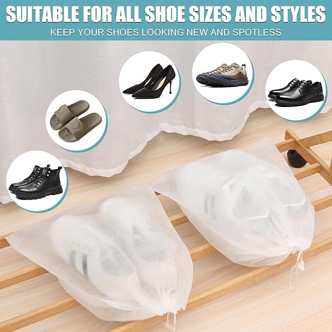 Shoe Washing Machine Bag, 2 Pack – Reusable, Fits All Shoe Types, 360° Deep Cleaning with Self-Locking Zipper, Wash Two Pairs at Once, Protects Shoes and Washing Machines(White)