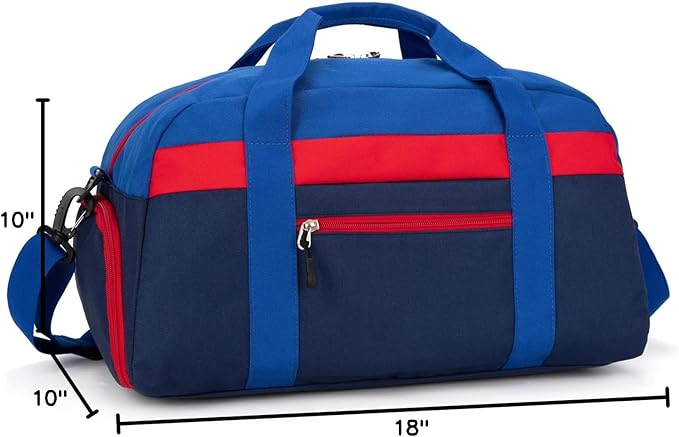 HawLander Kids Duffle Bag for Boys or Girls, Fit Sports Practice, or Overnight Travel Weekend (Navy Blue)