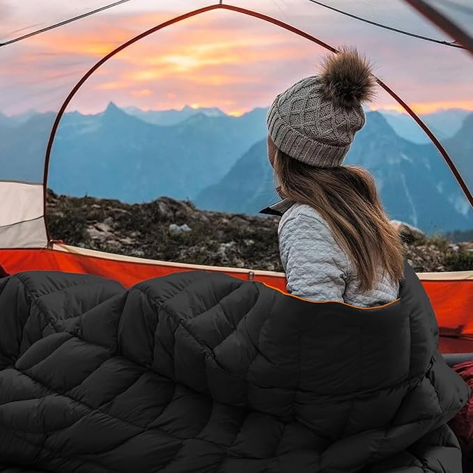 Camping Blanket, Puffy Blanket Lightweight Windproof Water Resistant for Outdoors,Hiking, Backpacking,Beach,Car,Picnic,Stadium