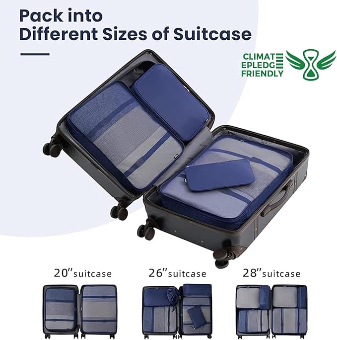BAGAIL 6 Set/8 Set/10 Set Packing Cubes Various Sizes Packing Organizer for Travel Accessories Luggage Carry On Suitcase