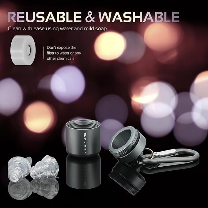 High Fidelity Concert Earplugs, Reusable Musicians Ear Plugs, 24dB Advanced Filter Technology Ear Protection for Music Festivals, DJs, Musicians, Pearl White