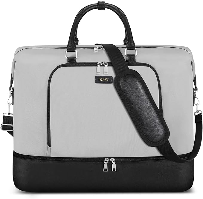 Travel Weekender Bag for Women, 21" Overnight Bag with Shoe Compartment 50L Large Travel Duffel Bag Carry On Tote for Weekend, Overnight, Business Trips, Water Resistant